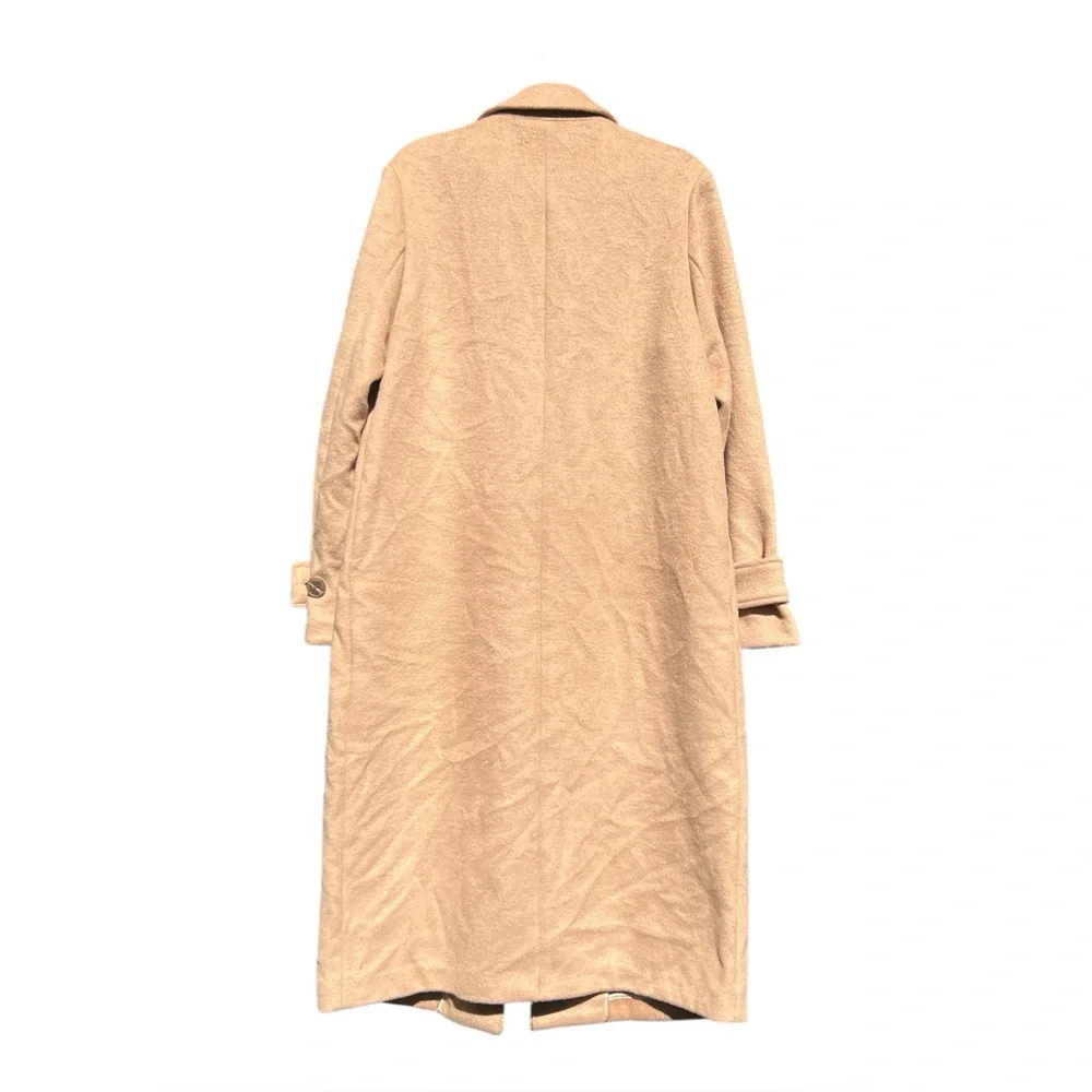 HOUSE OF HARLOW 1960 Wool Coat Long Pea Coat Camel Beige Tan Size Medium - Picture 4 of 11